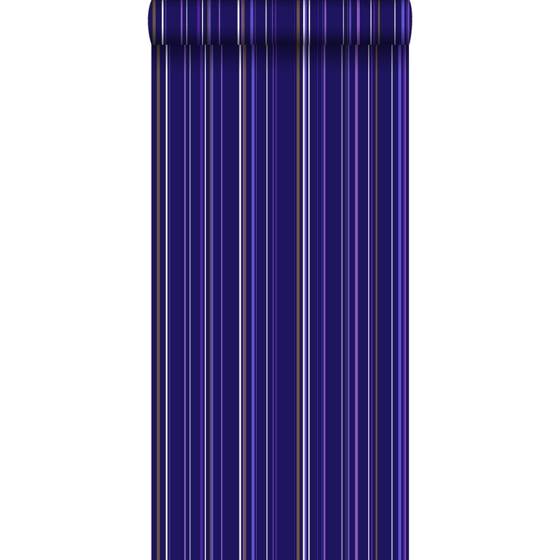 Tapeta paski fioletowymIbrązowym - 53 cm x 10.05 m - ESTAHOME