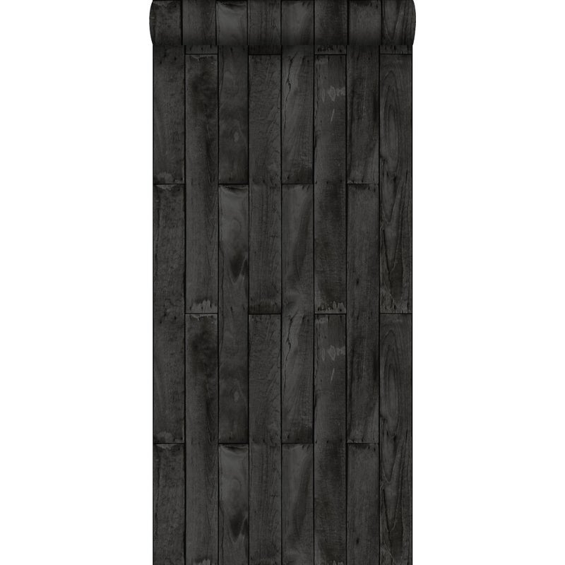 Tapeta wygląd drewna czarnym - 53 cm x 10.05 m - ESTAHOME