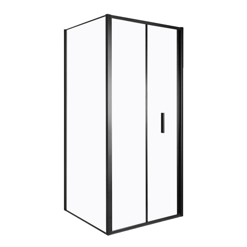 Kabina prysznicowa Solid DH+SC 100 x 100 BL szkło transparentne 6 mm, profile czarne, drzwi składane KERRA