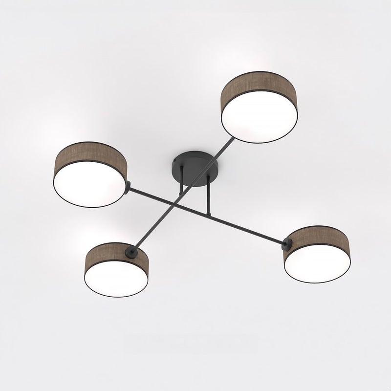 Lampa wisząca MAGA czarno-brązowa 4xE14x15W tkanina wym:22x96x96cm IP20 Emibig