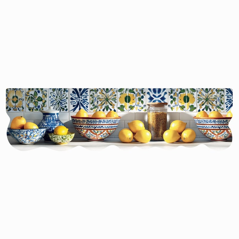 Dywan Kuchenny 50x180 cm Antypoślizgowa 100% Made in Italy Cyfrowy Wydruk Ukształtowany Le Forme Cytryny