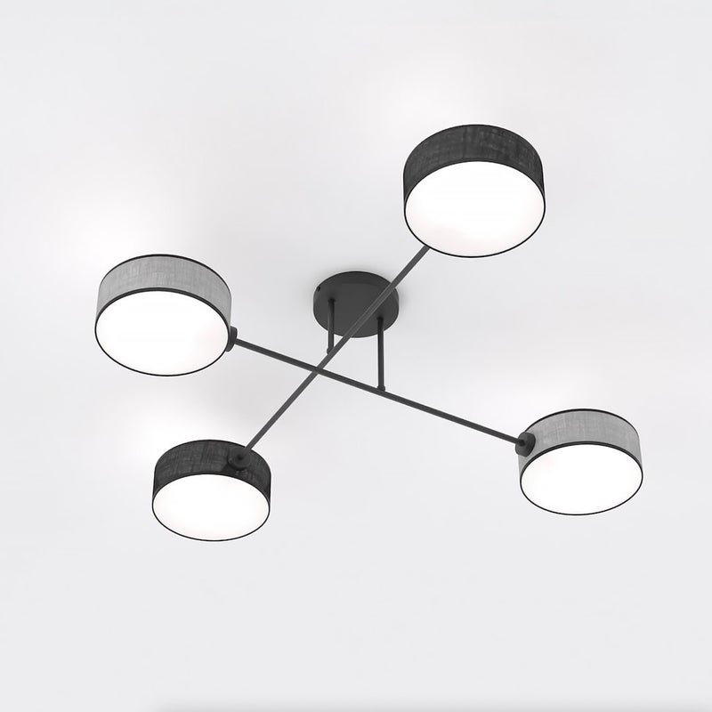 Lampa wisząca MAGA czarno-szara 4xE14x15W tkanina wym:22x96x96cm IP20 Emibig