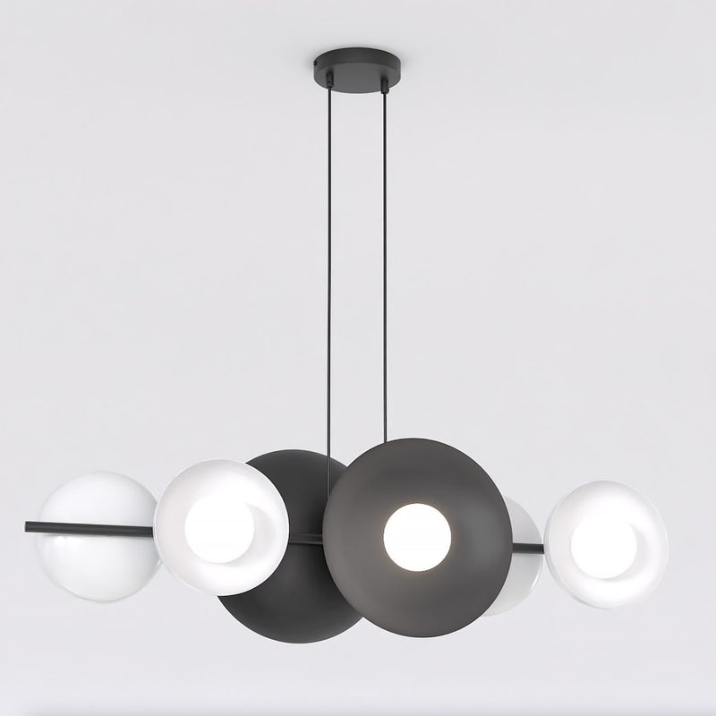 Lampa wisząca VOLUM czarno-biała 6xG9x15W metal wym:140x100x23cm IP20 Emibig