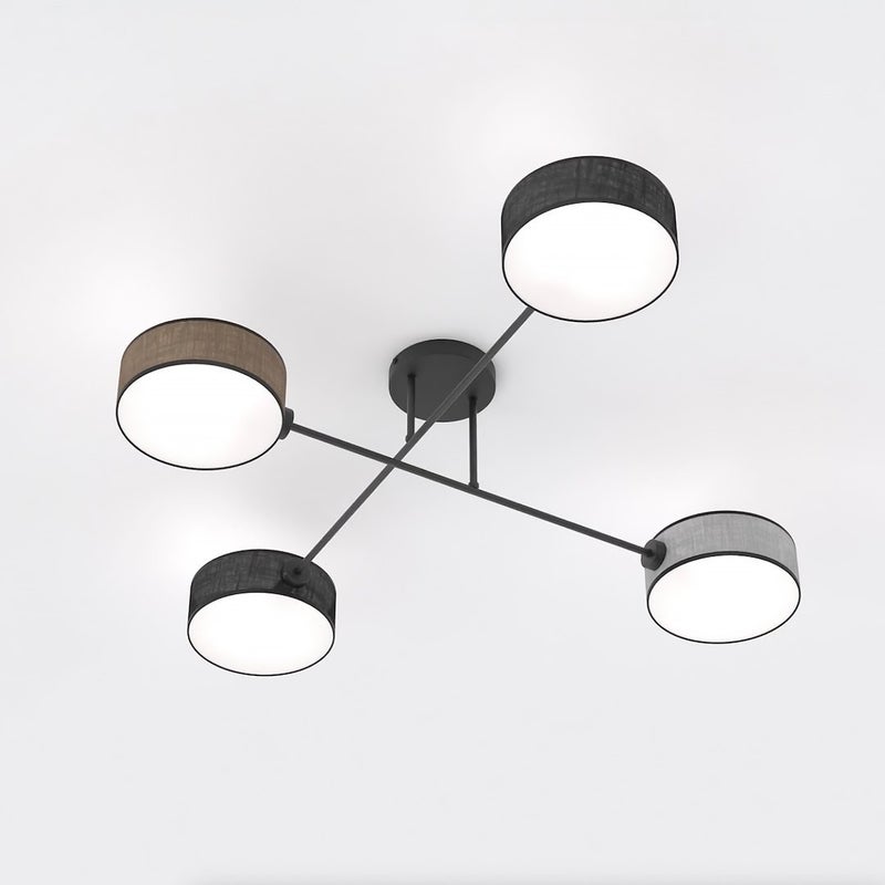 Lampa wisząca MAGA czarno-brązowo-szara 4xE14x15W tkanina wym:22x96x96cm IP20 Emibig