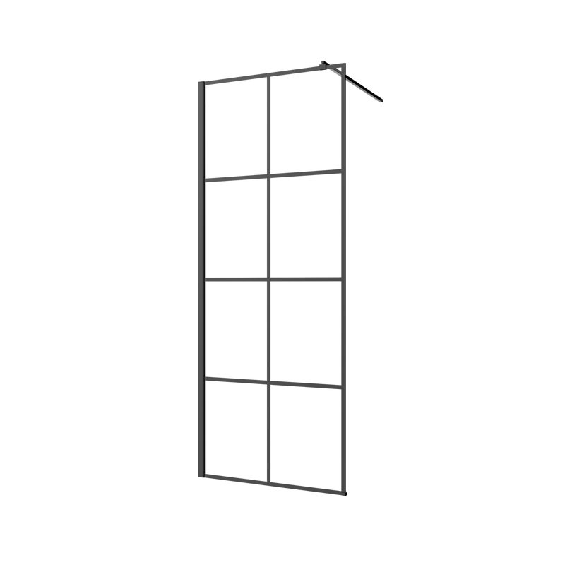 Kabina Prysznicowa Walk In Kabina Walk-In Ścianka 200 x 80 cm INVENA Czarny