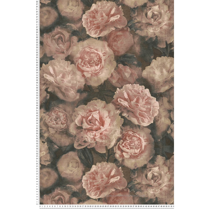 Tapeta kwiaty starego różuIszaro zielonym - 53 cm x 10.05 m - A.S. CRÉATION