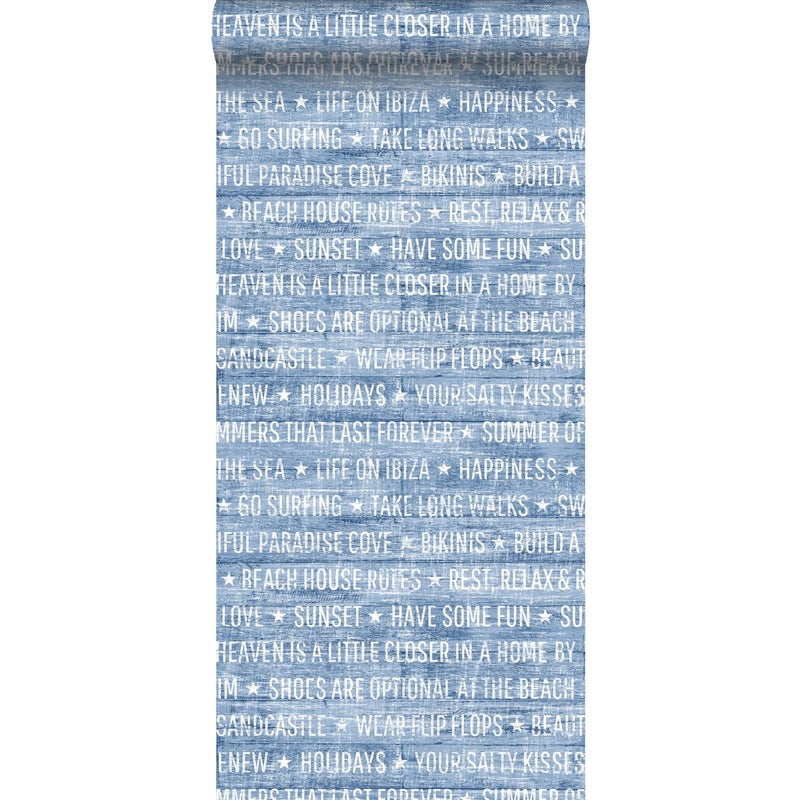 Tapeta letnie cytaty niebieskim - 53 cm x 10.05 m - ESTAHOME