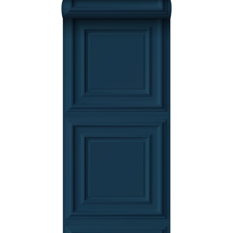 Tapeta flizelinowa z ekoteksturą panele ścienne ciemnoniebieskim - 53 cm x 10.05 m - ORIGIN