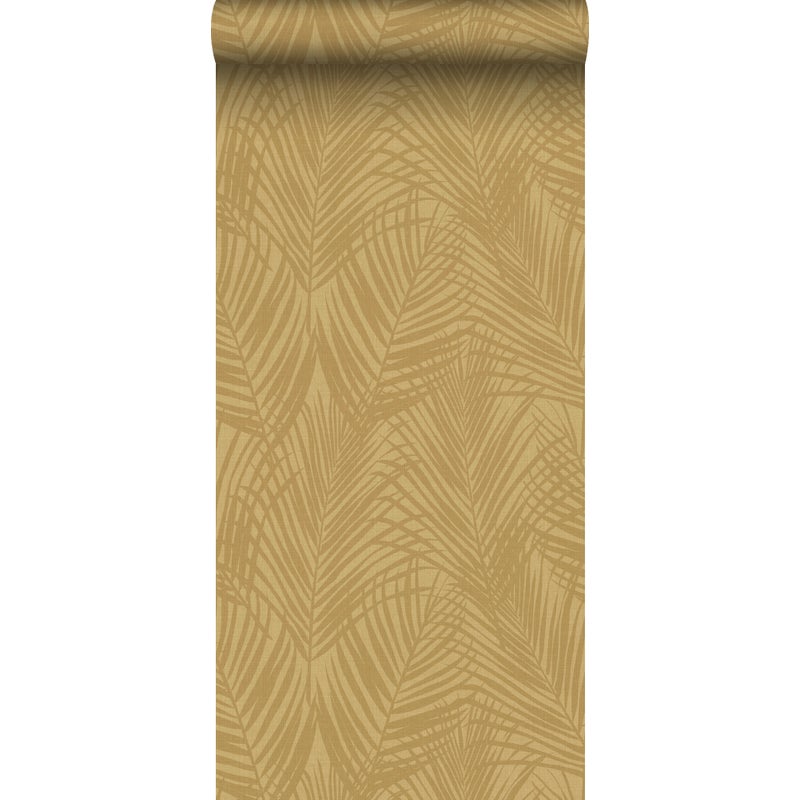 Tapeta liście palmowe ochry żółtej - 53 cm x 10.05 m - ORIGIN