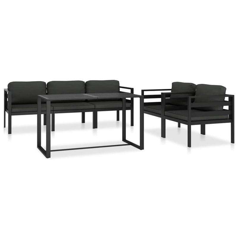 6-cz. zestaw wypoczynkowy z poduszkami, aluminium, antracyt vidaXL