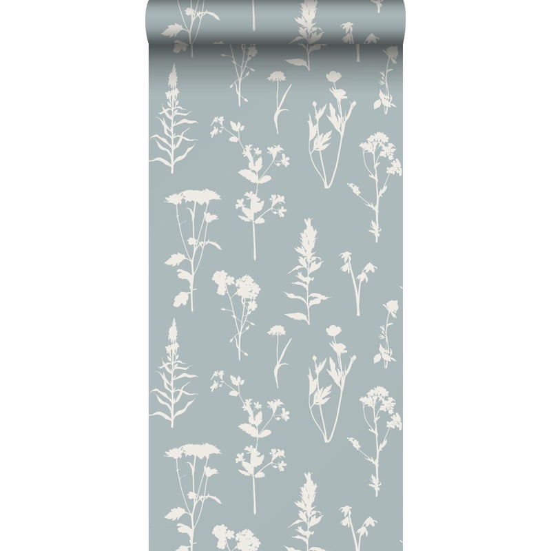 Tapeta kwiaty polne jasnoniebieskim - 53 cm x 10.05 m - ESTAHOME