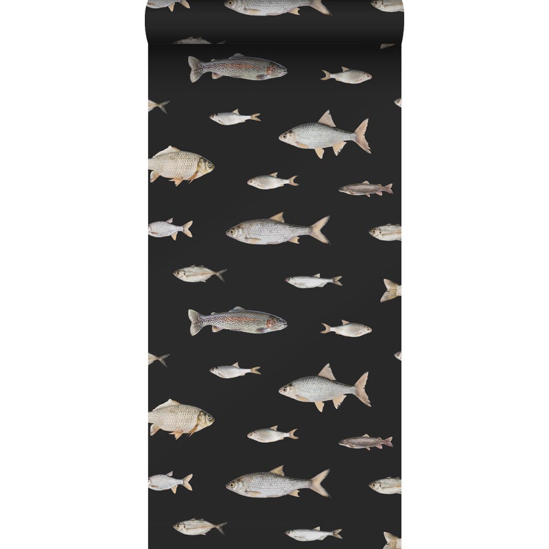 Tapeta Wędkarstwo czarnymIszarym - 50 x 900 cm - ESTAHOME