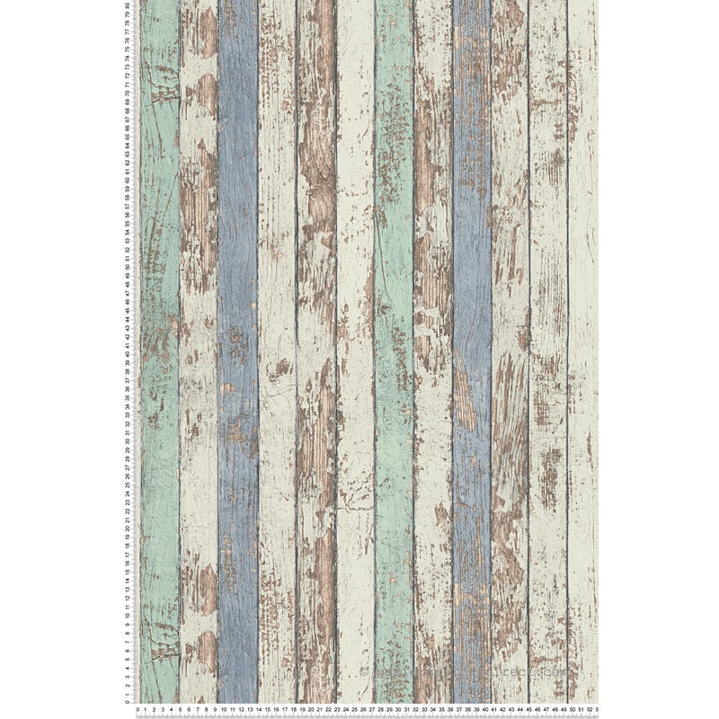 Tapeta wygląd drewna białym,brązowymIniebieskim - 53 cm x 10.05 m - A.S. CRÉATION