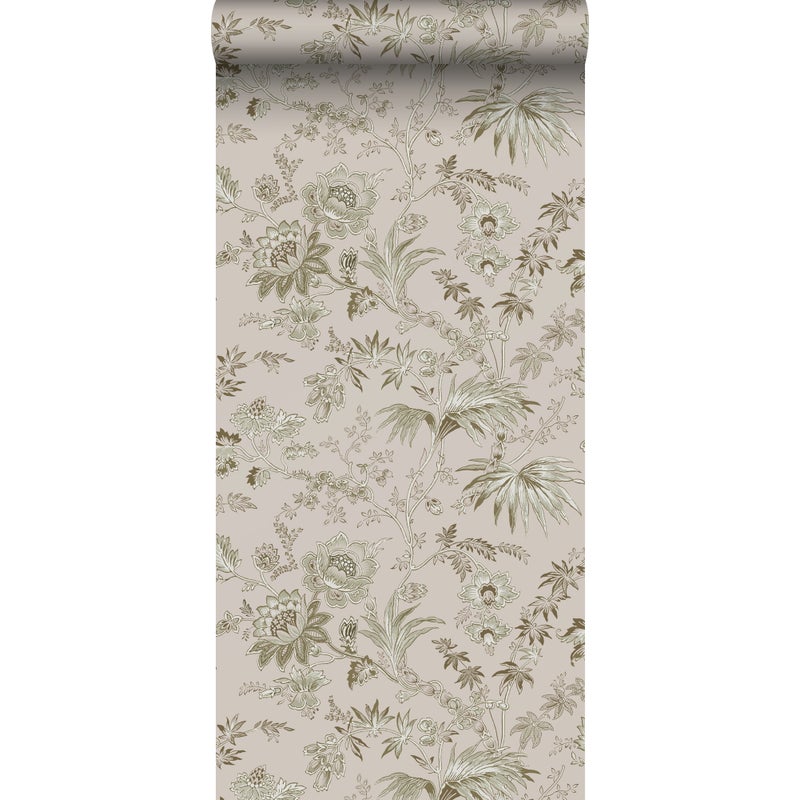 Tapeta zabytkowe kwiaty starego różuIoliwkowym - 53 cm x 10.05 m - ESTAHOME