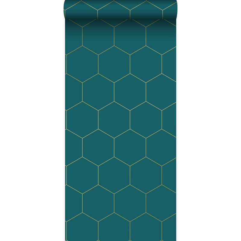 Tapeta klątwa petrol blueIzłotym - 53 cm x 10.05 m - ESTAHOME