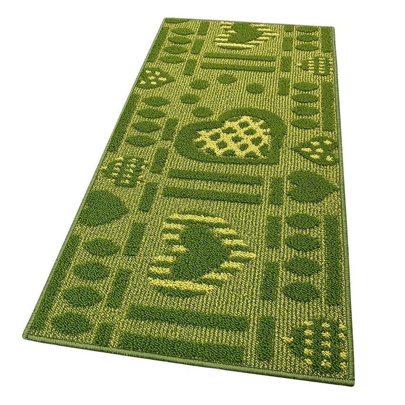 Dywan Kuchenny 57x170 cm Antypoślizgowa 100% Made in Italy Trójwymiarowa Kiery Zielony