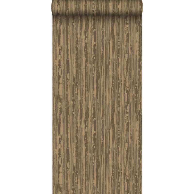 Tapeta paski błyszczącego miedzianego brązu - 53 cm x 10.05 m - ORIGIN