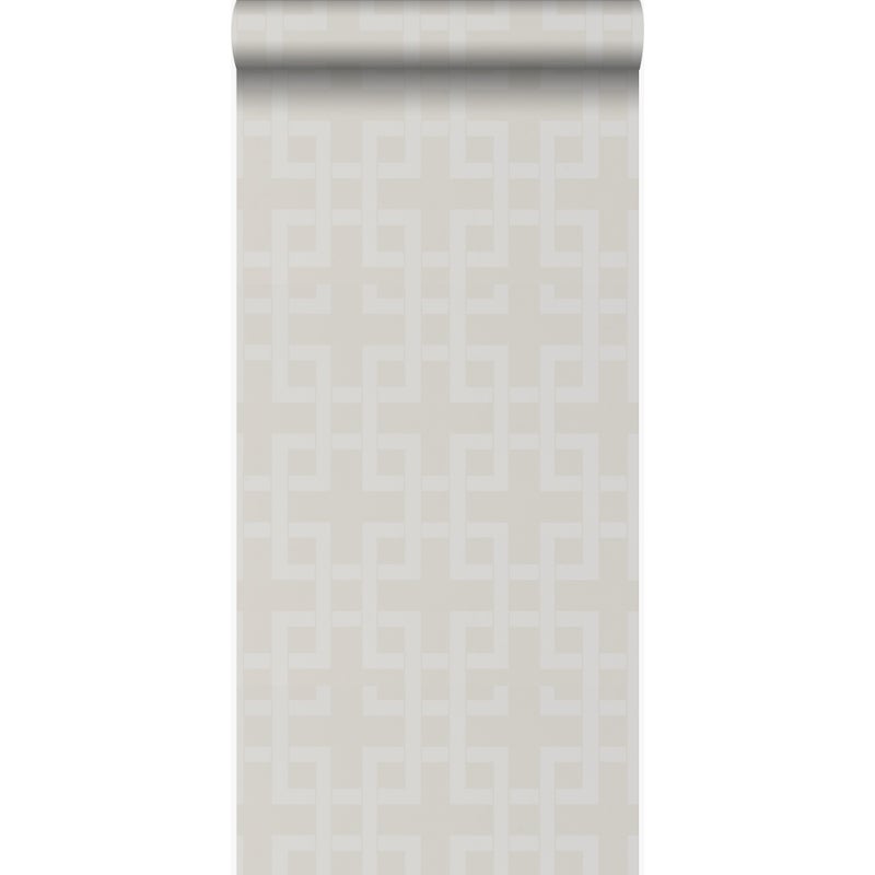 Tapeta figury geometryczne beżowym - 52 cm x 10.05 m - ORIGIN