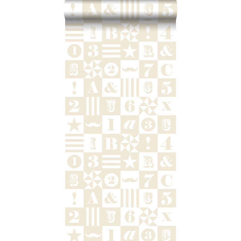 Tapeta Bloki beżowym - 53 cm x 10.05 m - ESTAHOME