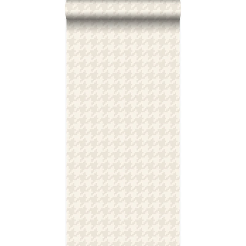 Tapeta pied de poule białymIsrebrnym - 53 cm x 10.05 m - ORIGIN