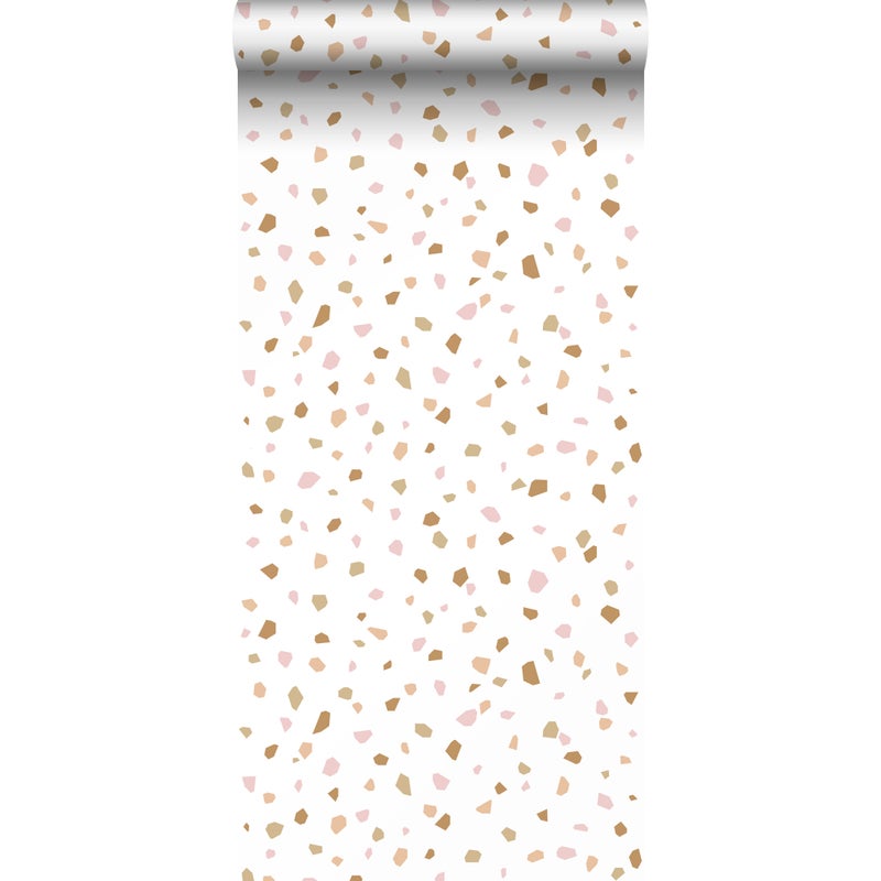 Tapeta lastryko delikatnego różu,ciepłego pomarańczuIbeżowym - 53 cm x 10.05 m - ESTAHOME