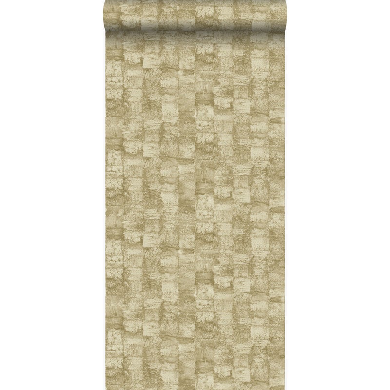 Tapeta ze strukturą zielonym khaki - 53 cm x 10.05 m - ORIGIN