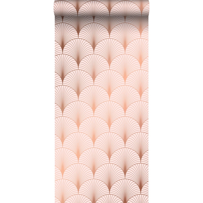 Tapeta motyw art déco delikatnego różuIróżowego złota - 53 cm x 10.05 m - ESTAHOME