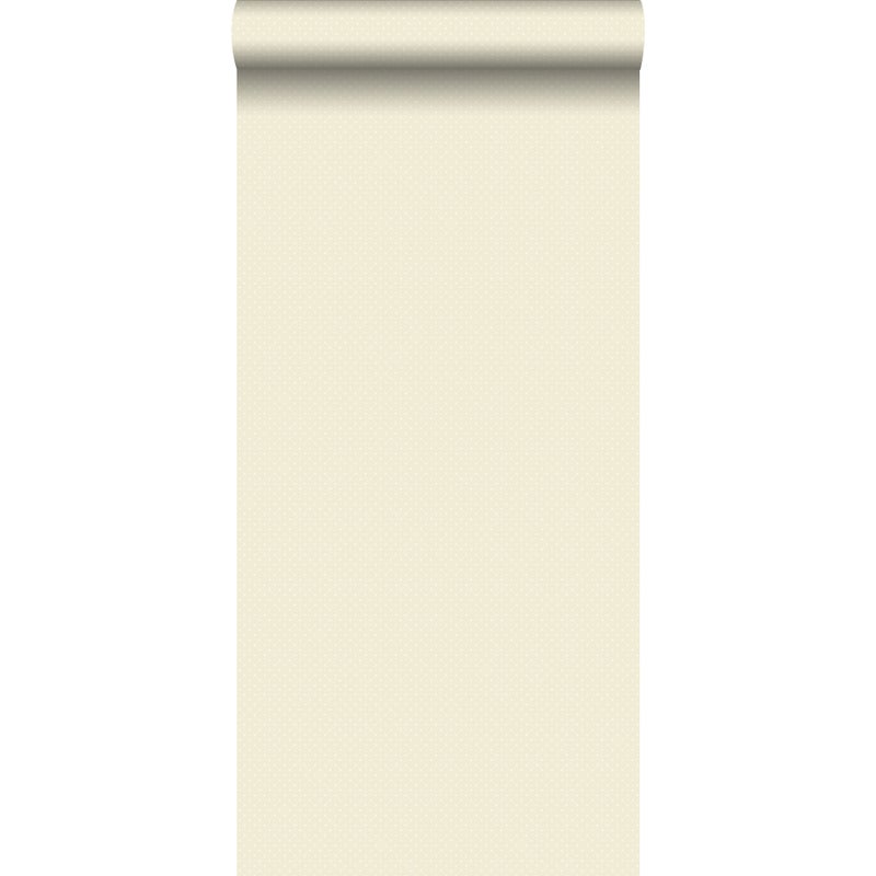 Tapeta małe kropki kremowym beżuIsrebrnym - 53 cm x 10.05 m - ESTAHOME