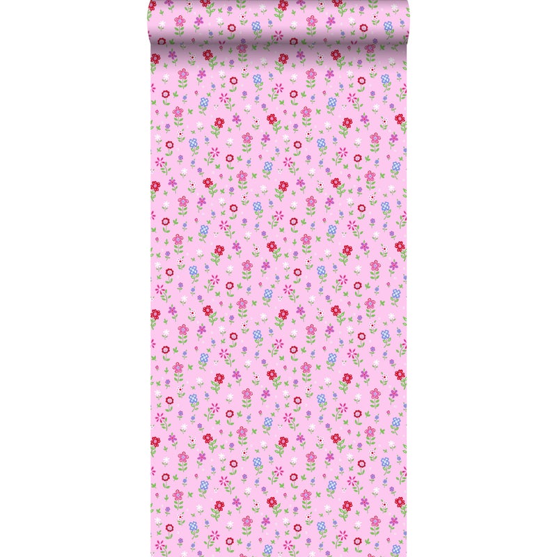Tapeta kwiaty różowym - 53 cm x 10.05 m - ESTAHOME