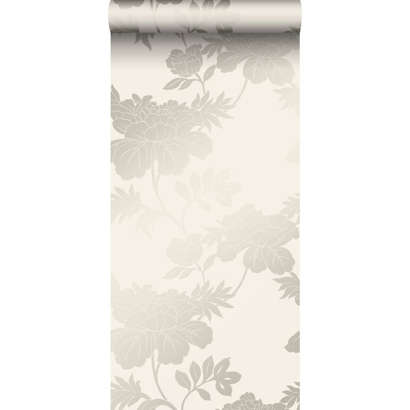 Tapeta kwiaty beżowym - 53 cm x 10.05 m - ORIGIN