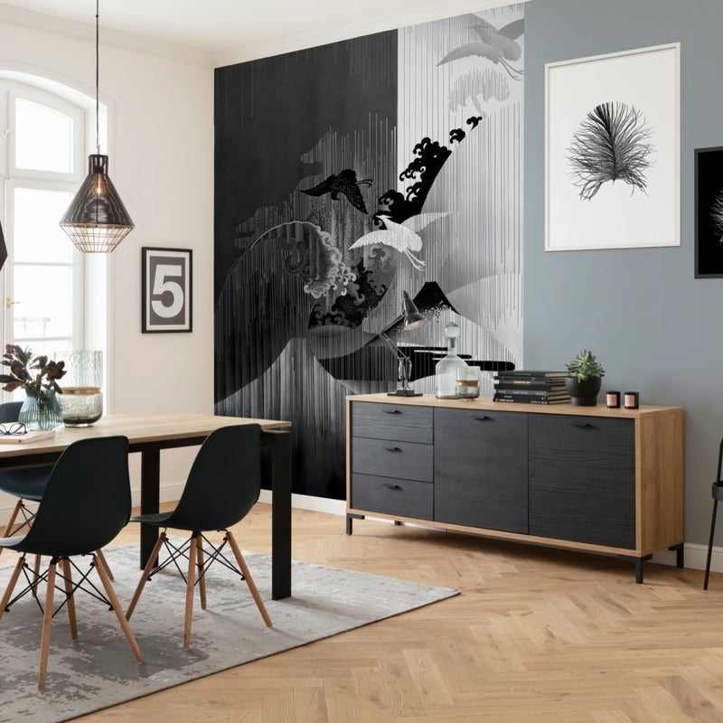 Fototapeta artystyczny czarno-białym - 200 x 280 cm - SANDERS & SANDERS