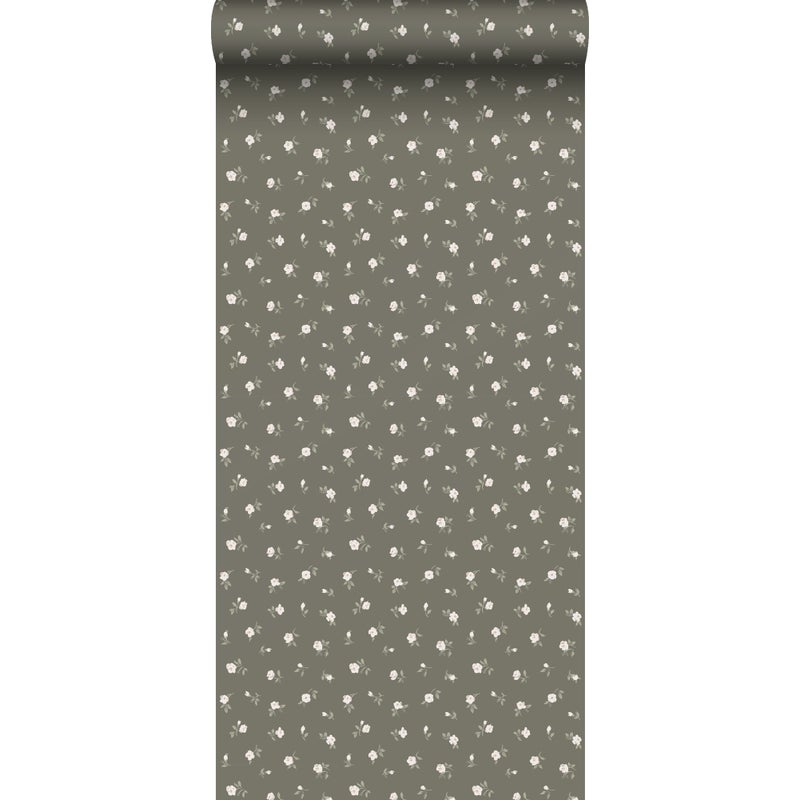 Tapeta kwiaty brązowymIjasnego różu - 53 cm x 10.05 m - ESTAHOME