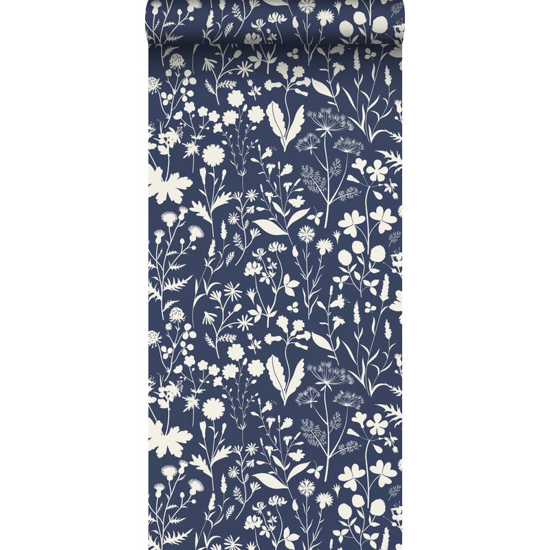 Tapeta kwiaty polne ciemnoniebieskim - 50 x 900 cm - ESTAHOME