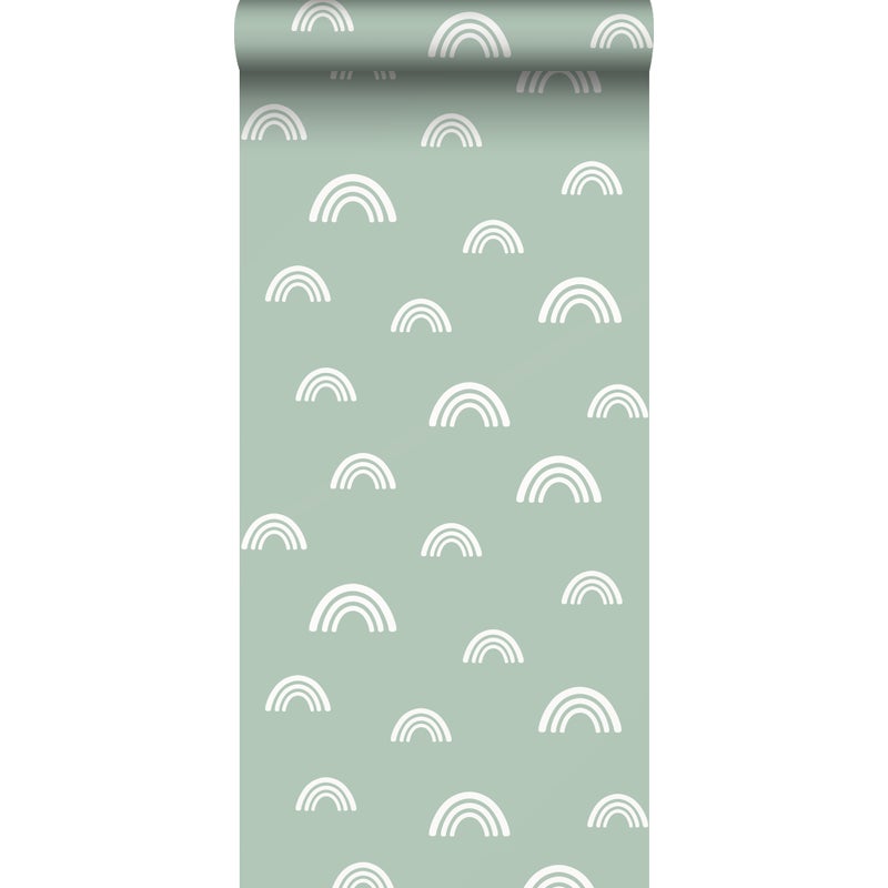 Tapeta tęcze miętowej zieleni - 53 cm x 10.05 m - ESTAHOME