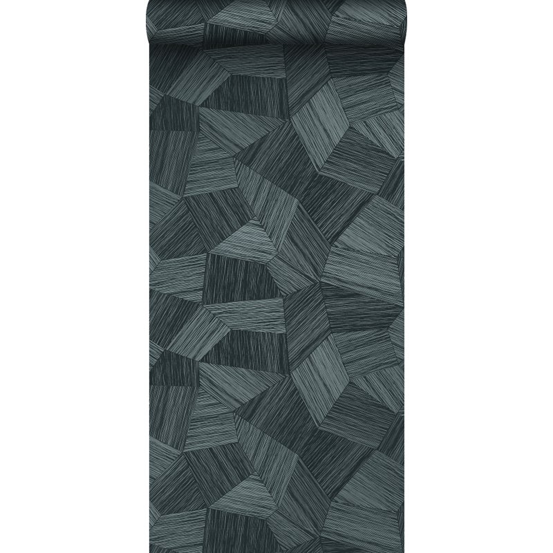 Tapeta flizelinowa z ekoteksturą graficzny motyw 3D antracytowym - 53 cm x 10.05 m - ORIGIN