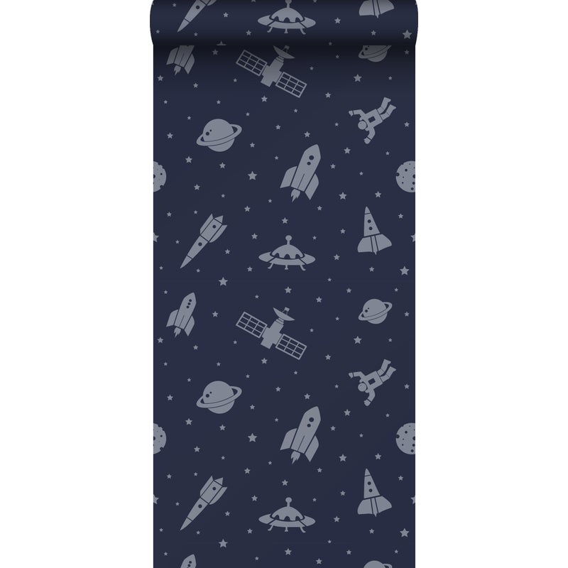 Tapeta planety w kosmosie ciemnoniebieskim - 50 x 900 cm - ESTAHOME