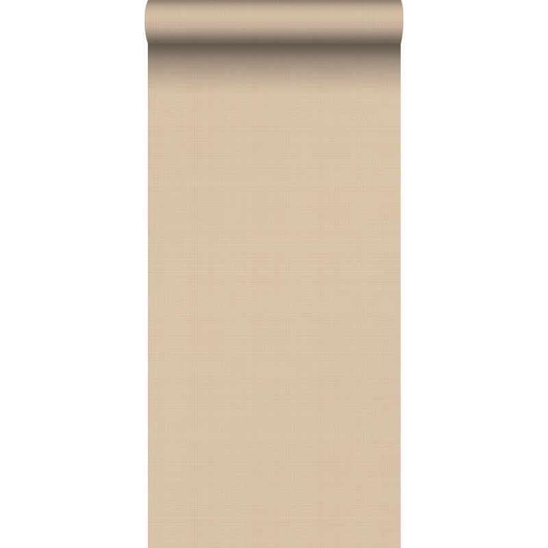Tapeta lniana tekstura ciepły beż - 53 cm x 10.05 m - ESTAHOME