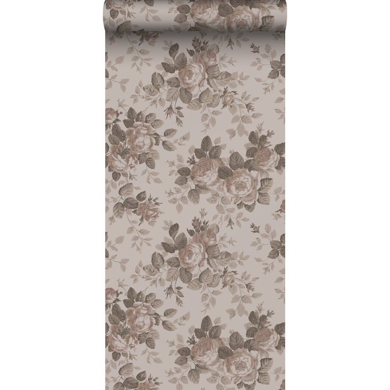 Tapeta zabytkowe kwiaty starego różu - 50 x 900 cm - ESTAHOME