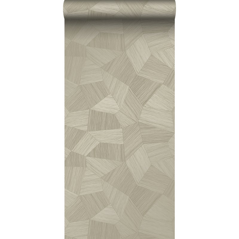 Tapeta flizelinowa z ekoteksturą graficzny motyw 3D piaskowego beżu - 53 cm x 10.05 m - ORIGIN