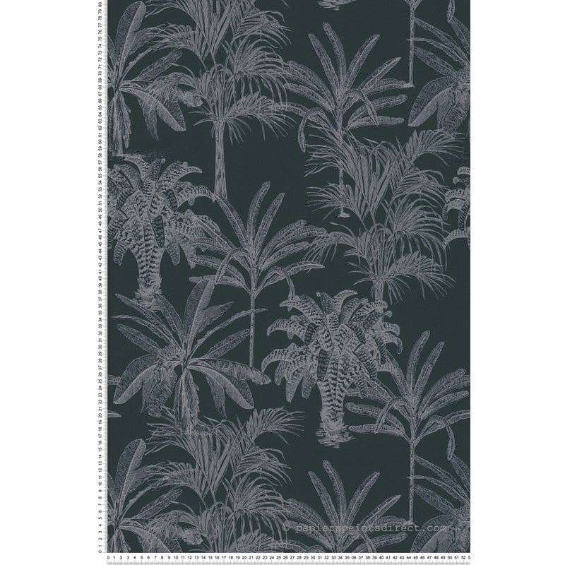 Tapeta palmy czarnymIszarym - 53 cm x 10.05 m - LIVINGWALLS