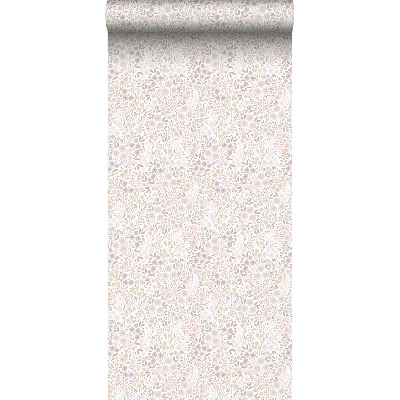 Tapeta kwiaty liliowym różu - 53 cm x 10.05 m - ESTAHOME