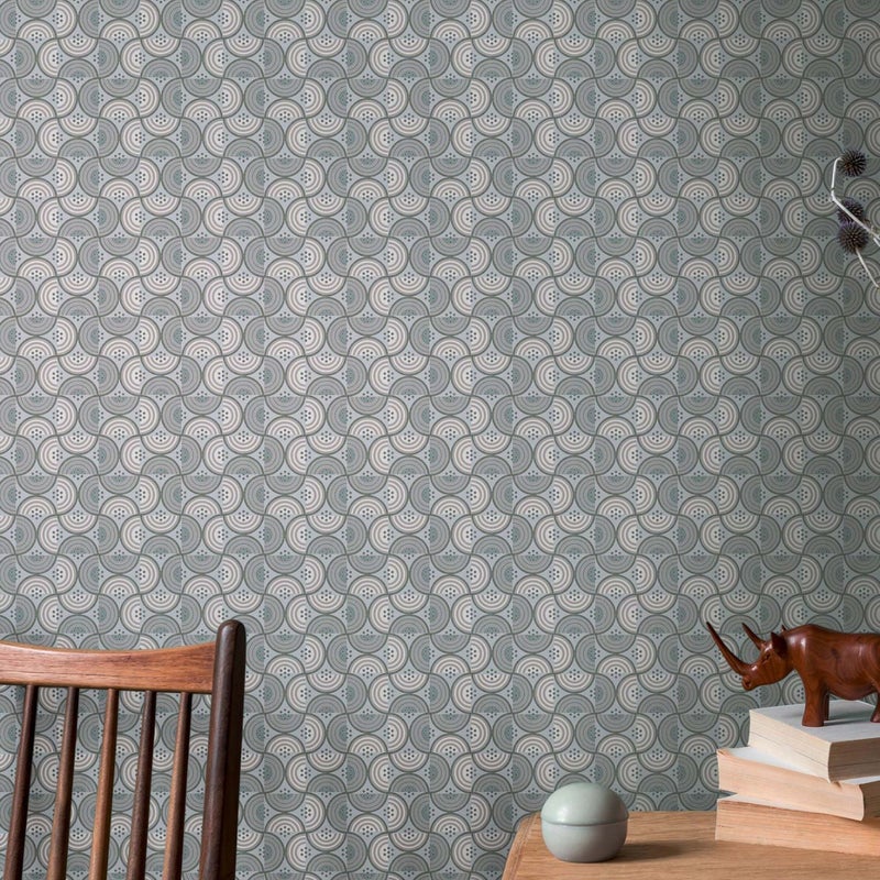 Tapeta motyw graficzny szarym - 53 cm x 10.05 m - LIVINGWALLS