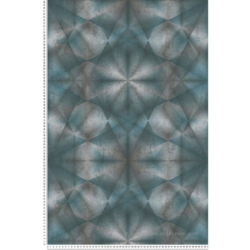 Tapeta Motyw 3D niebieskimIszarym - 53 cm x 10.05 m - LIVINGWALLS