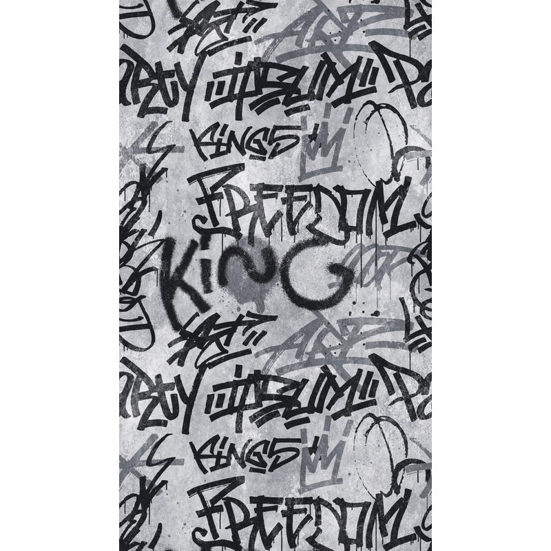 Fototapeta graffiti szarymIczarnym - 159 x 280 cm - ONE WALL ONE ROLE