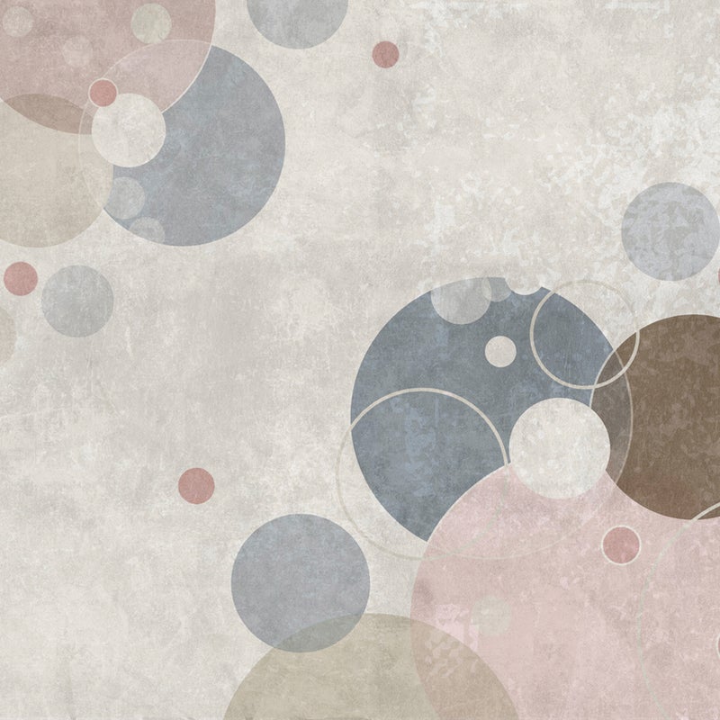 Fototapeta kropka szarym,beżowym,niebieskim,różowymIbrązowym - 371 x 280 cm - ONE WALL ONE ROLE