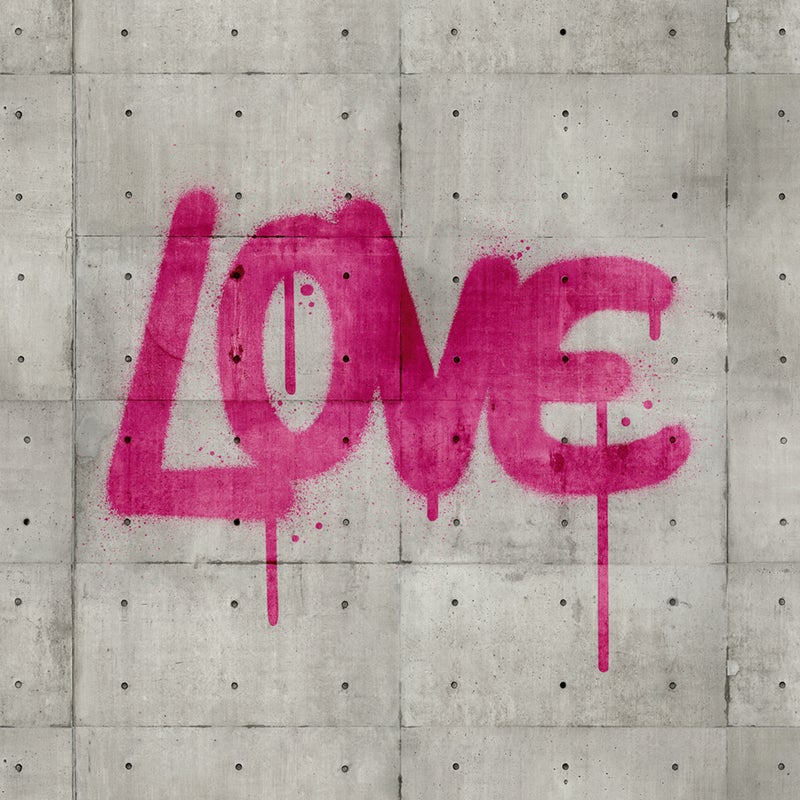 Fototapeta konkretny wygląd szarymIróżowym - 371 x 280 cm - ONE WALL ONE ROLE