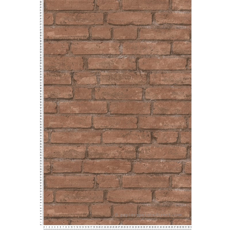 Tapeta cegła pomarańczowo brązowym - 53 cm x 10.05 m - LIVINGWALLS