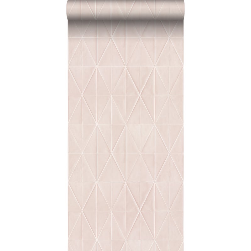Tapeta flizelinowa z ekoteksturą motyw origami delikatnego różu - 53 cm x 10.05 m - ORIGIN
