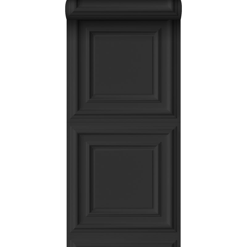 Tapeta flizelinowa z ekoteksturą panele ścienne czarnym - 53 cm x 10.05 m - ORIGIN
