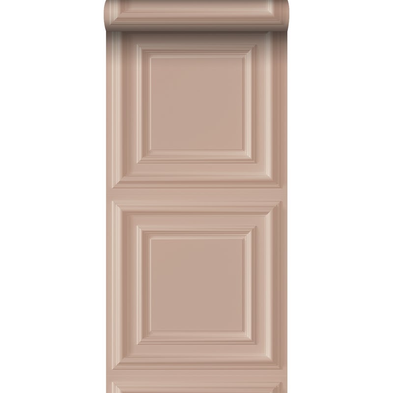 Tapeta flizelinowa z ekoteksturą panele ścienne starego różu - 53 cm x 10.05 m - ORIGIN
